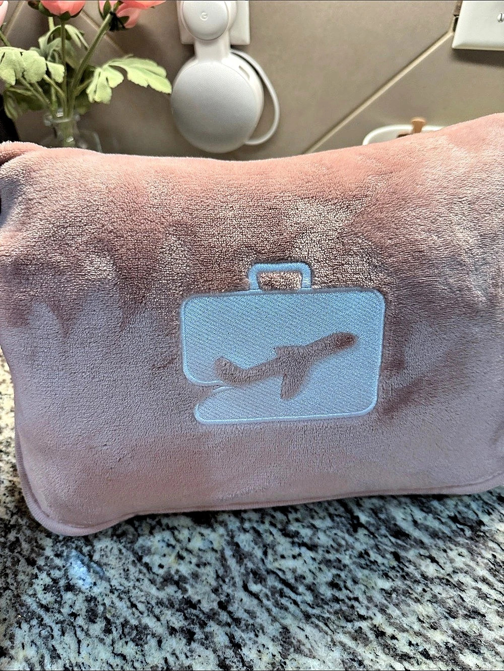 Pink travel pillow and blanket! 💕